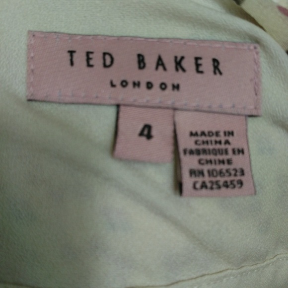 Ted Baker London Floral Glitter Silk Midi Dress Sleeveless  US Size 10 - Picture 8 of 8